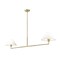 Z-Lite Leila Chandelier, 2-Light, 12 In.W x 62 In.L x 9.5 In.H, Luxe Gold/White Linen 744-62L-LG - alternate 4